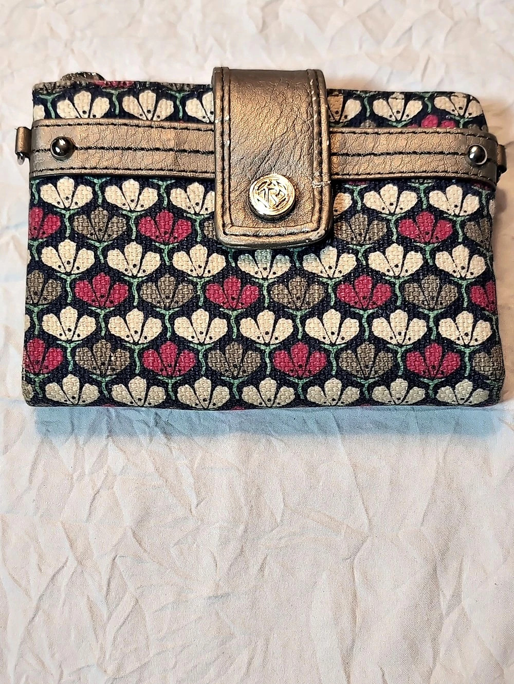 Relic by Fossil Strachan Tulip Canvas Mini Bifold Wallet Gold